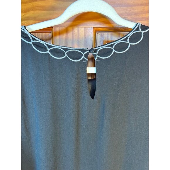 Savanna Jane Black Embroidered Floral Boho Dress 3/4 Sleeve & Ruffle Hem Size 1X - Picture 7 of 9